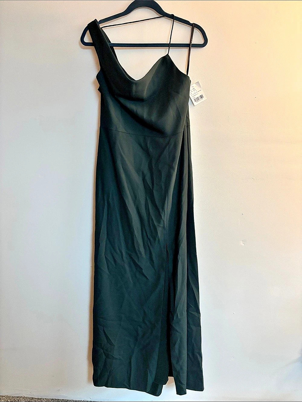 After Six Style 6849 Crepe One-Shoulder Draped Cowl-Neck Maxi Dress One-Shoulder